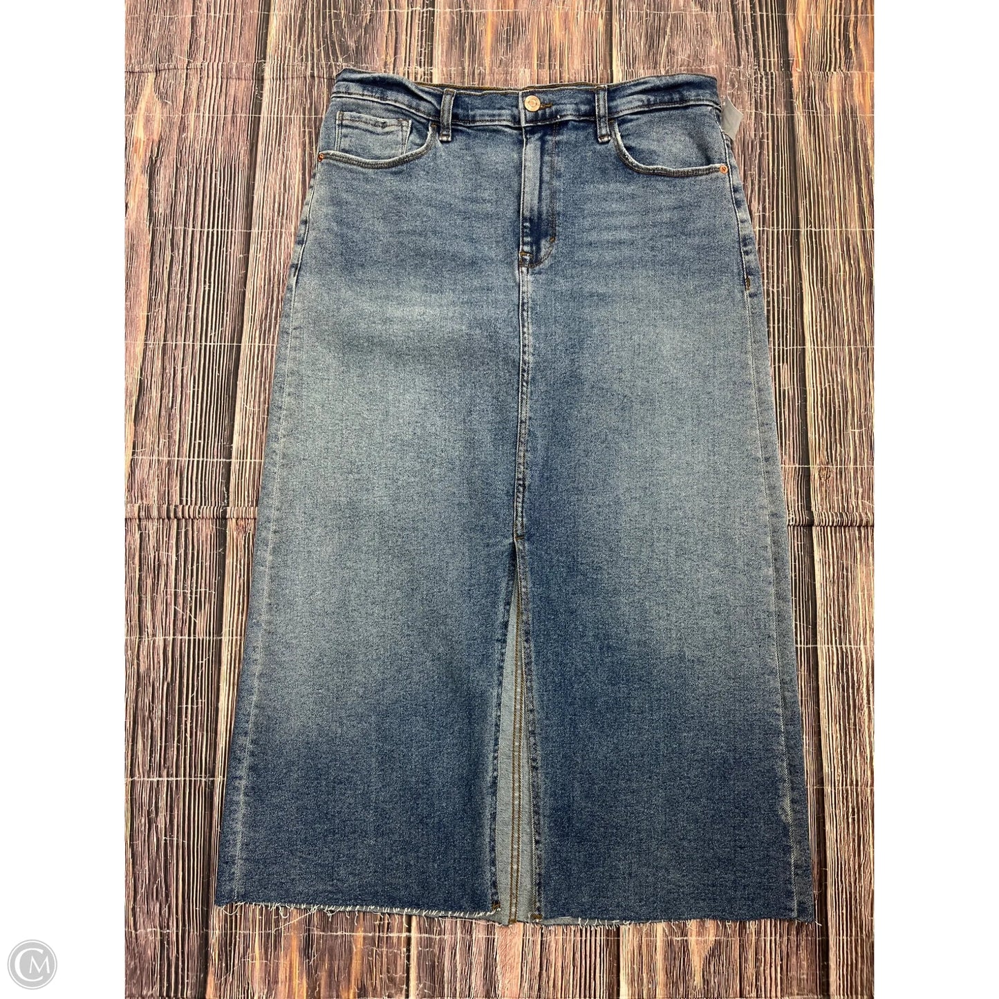 Skirt Midi By Kensie In Blue Denim, Size: 8