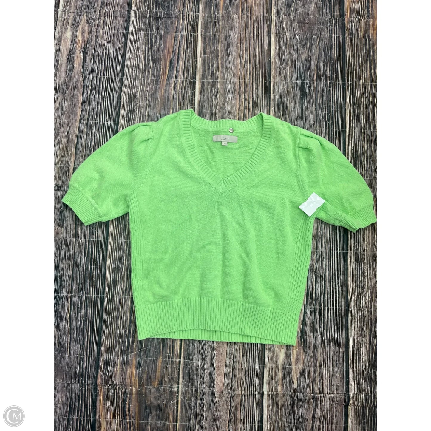 Sweater Short Sleeve By Loft In Green, Size: M