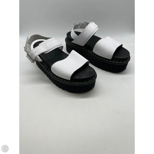 Sandals Heels Wedge By Dr Martens In White, Size: 10