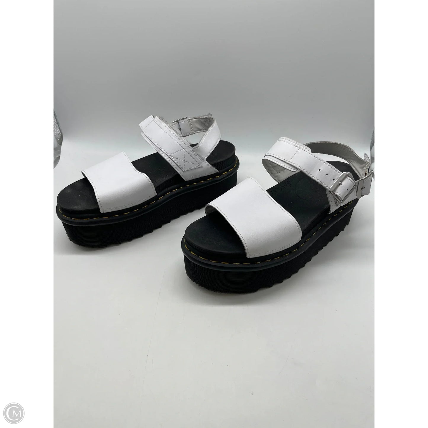 Sandals Heels Wedge By Dr Martens In White, Size: 10