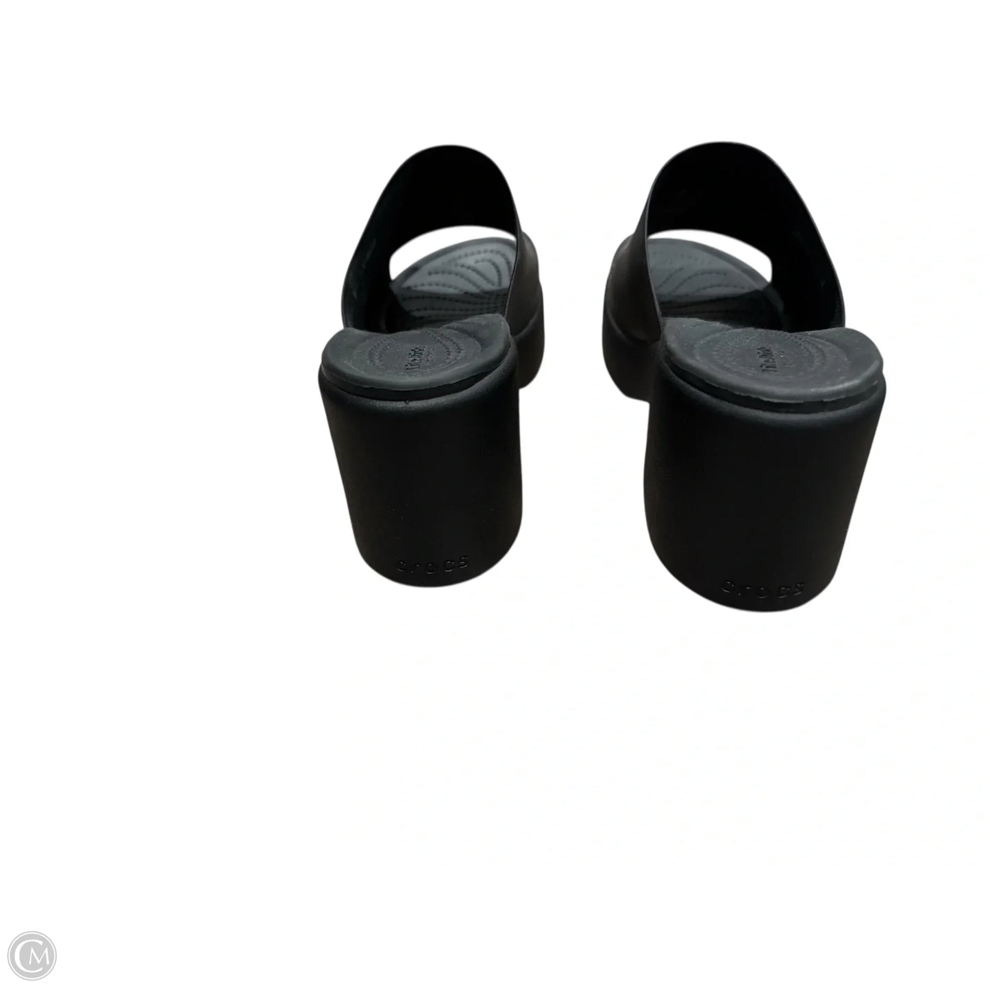 Sandals Heels Block By Crocs In Black, Size: 8