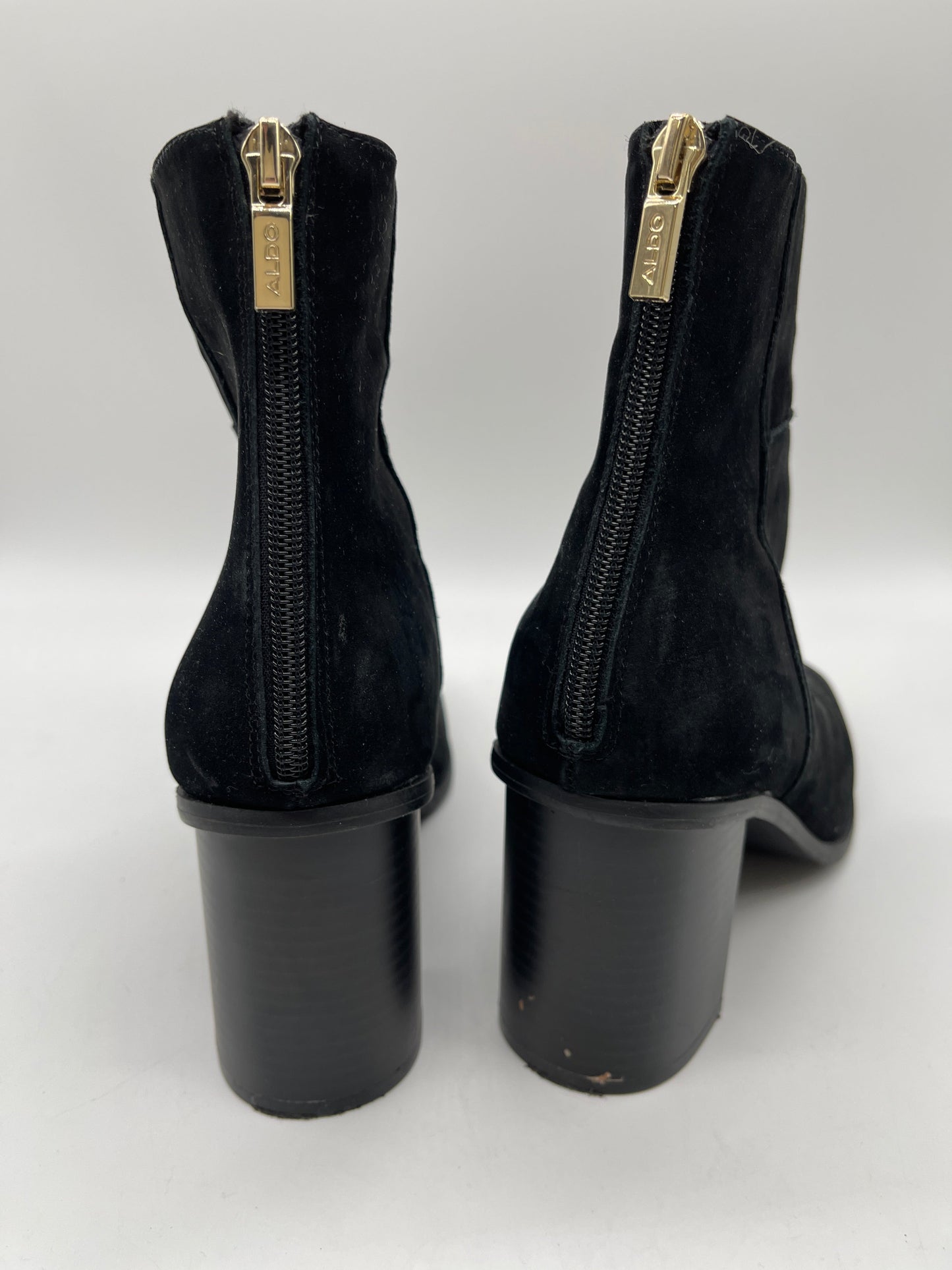 Boots Ankle Heels By Aldo In Black, Size: 9