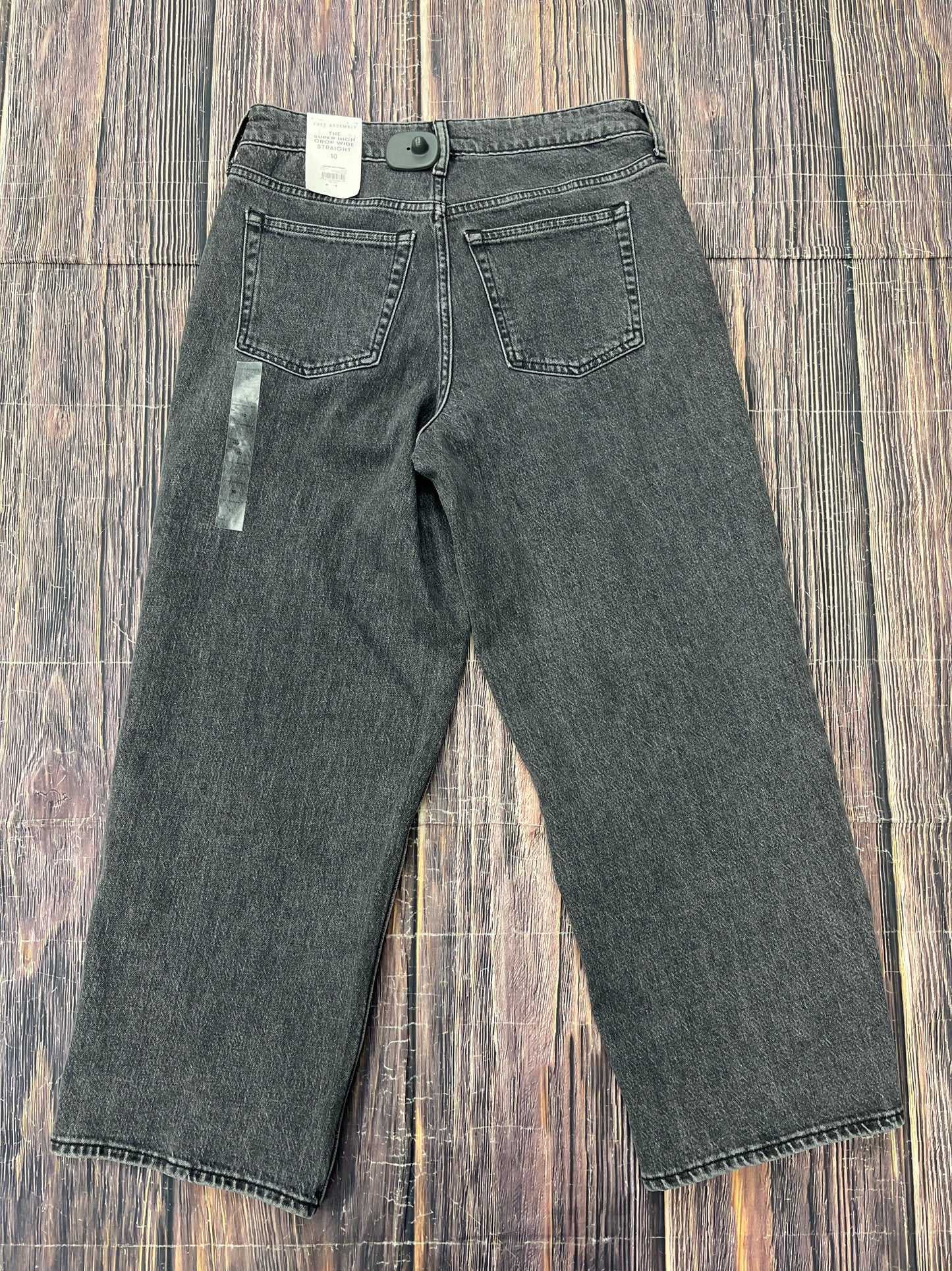 Jeans Straight By Free Assembly In Black Denim, Size: 10