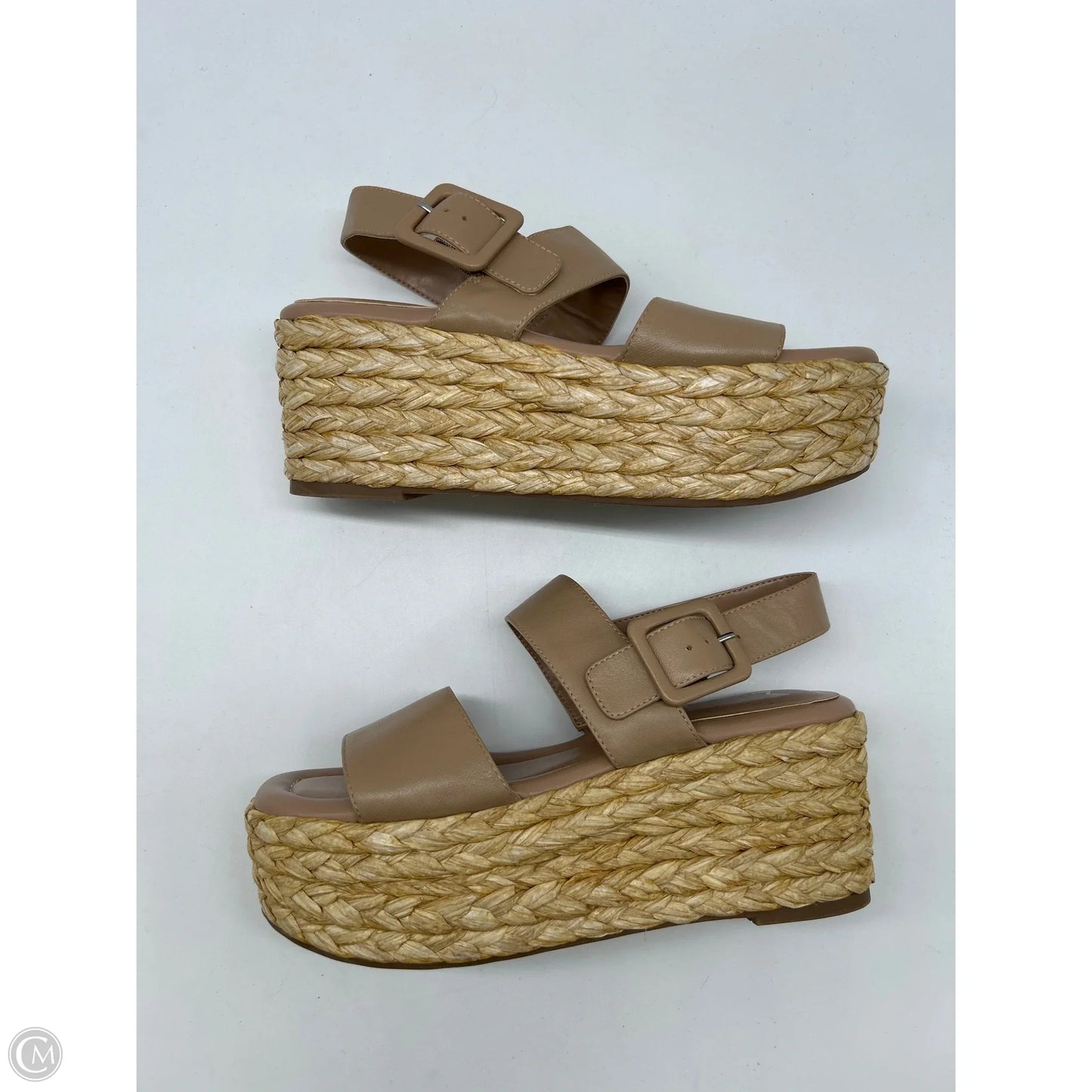 Sandals Heels Wedge By Marc Fisher In Beige, Size: 7