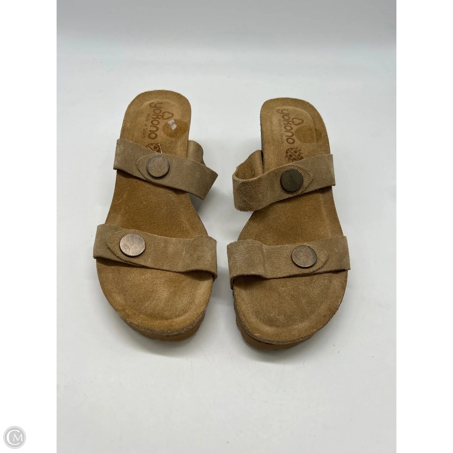 Sandals Heels Wedge By Clothes Mentor In Beige, Size: 7.5