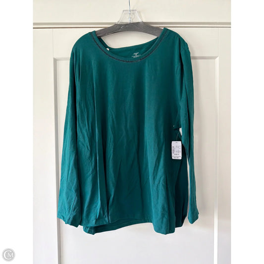 Top Long Sleeve By Cj Banks In Green, Size: 2x