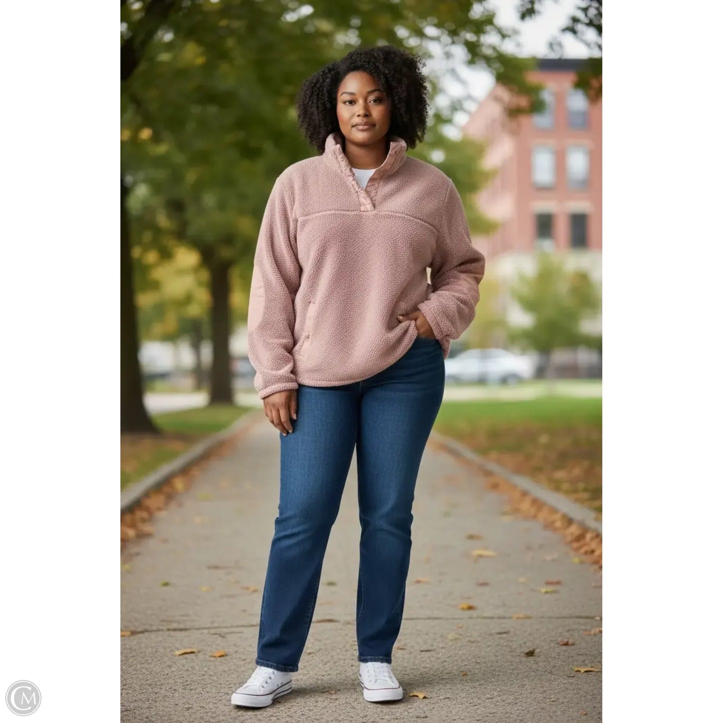 Sweatshirt Collar By Thread And Supply In Pink, Size: S