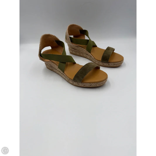 Sandals Heels Wedge By Clothes Mentor In Green, Size: 5