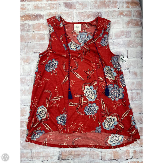 Top Sleeveless By Knox Rose In Red, Size: S