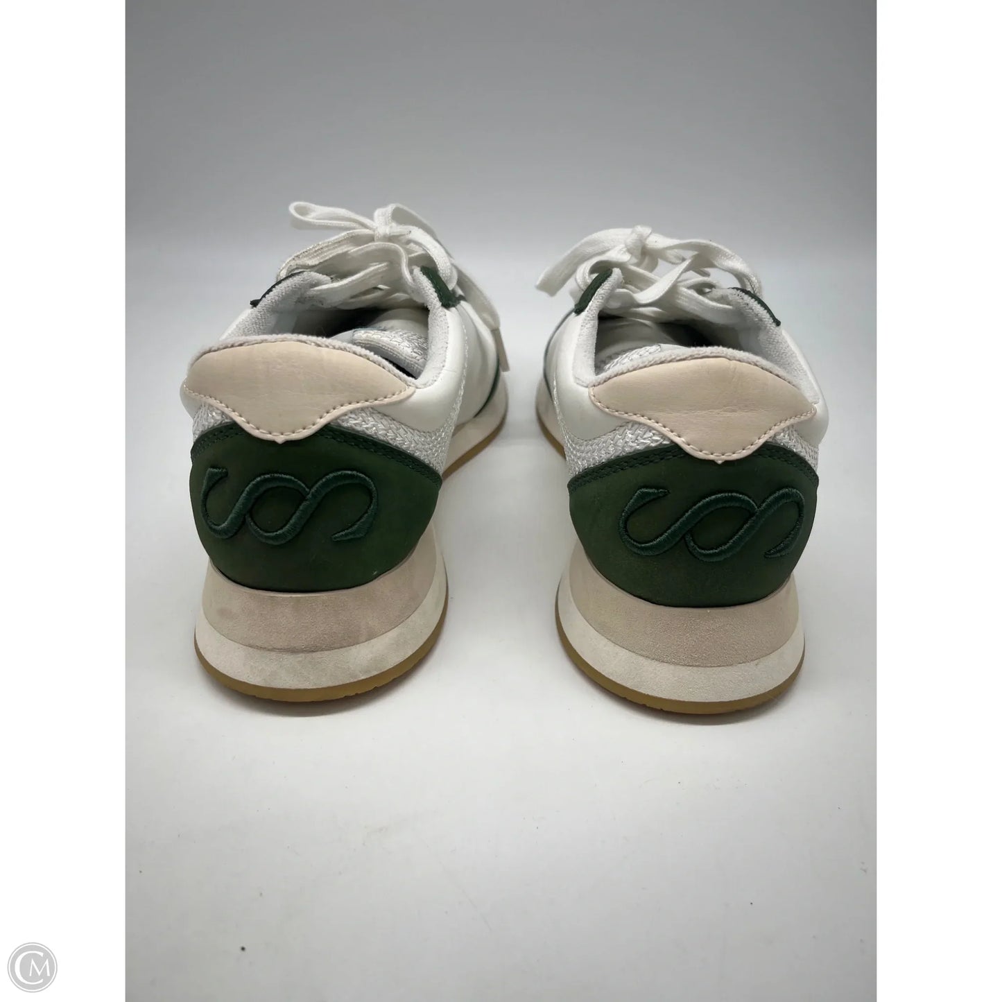 Shoes Athletic By Clothes Mentor In Green & White, Size: 9.5
