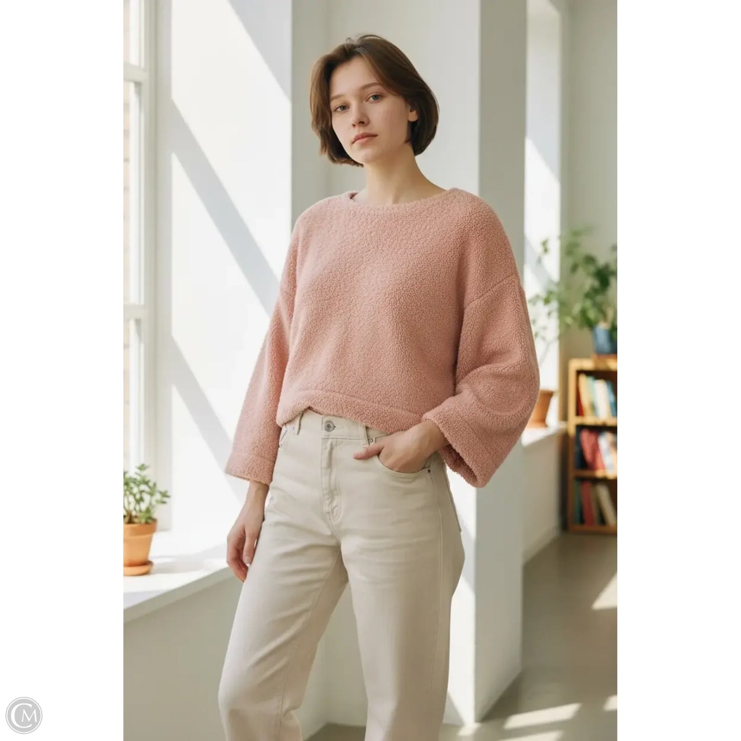 Sweatshirt Crewneck By Madewell In Pink, Size: M