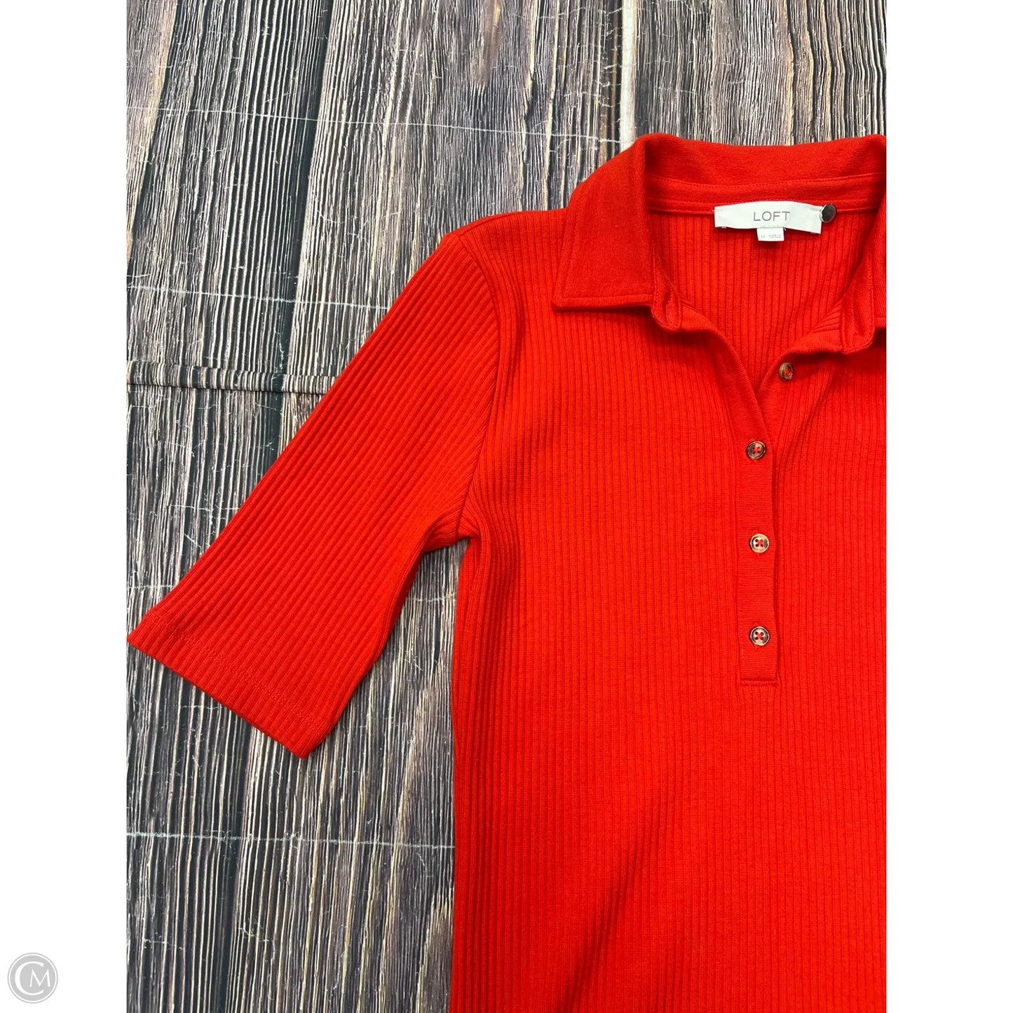 Top Short Sleeve By Loft In Orange, Size: M