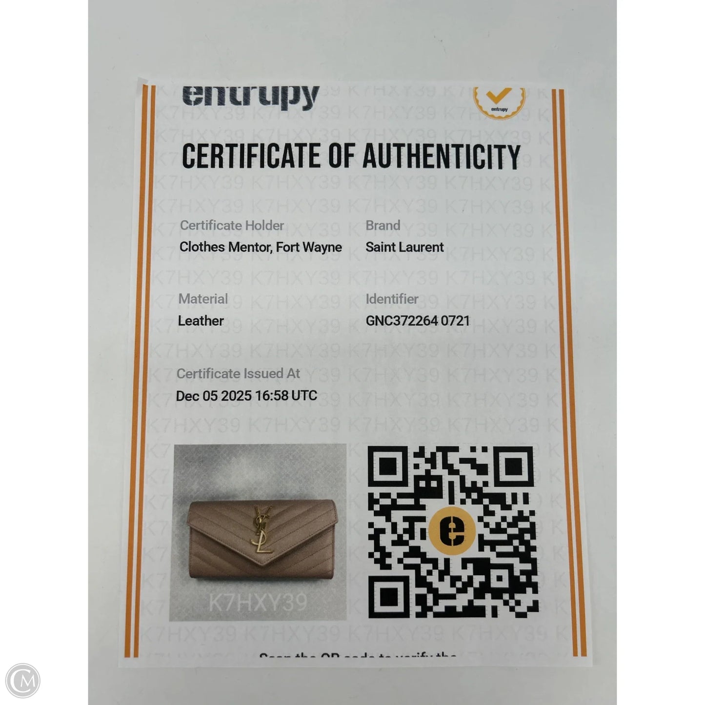 Wallet Luxury Designer By Yves Saint Laurent, Size: Medium