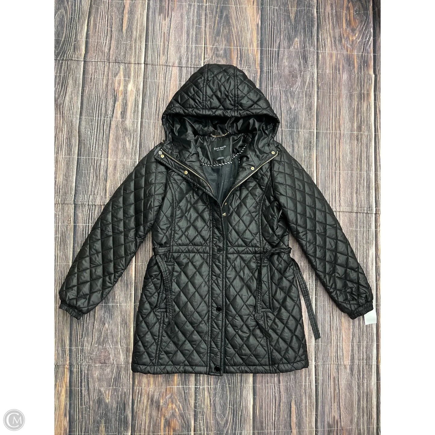 Jacket Designer By Kate Spade In Black, Size: S