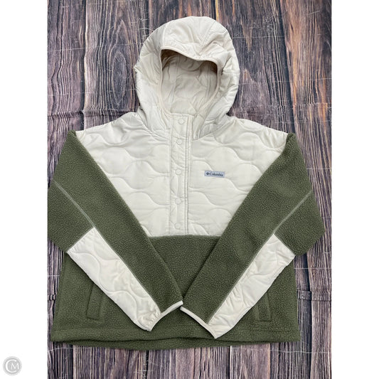 Jacket Fleece By Columbia In Cream & Green, Size: L