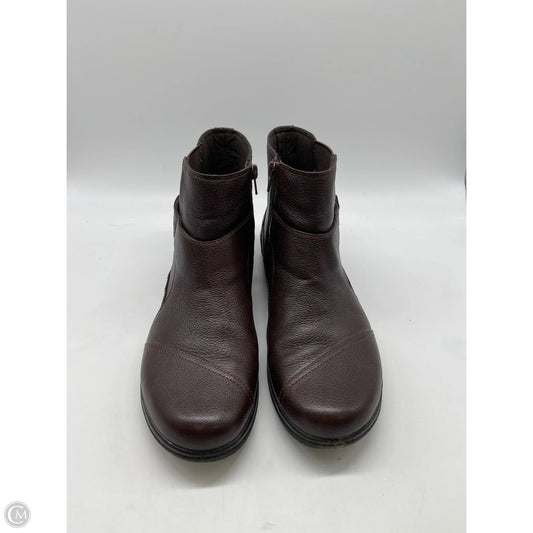 Boots Ankle Flats By Clarks In Brown, Size: 11