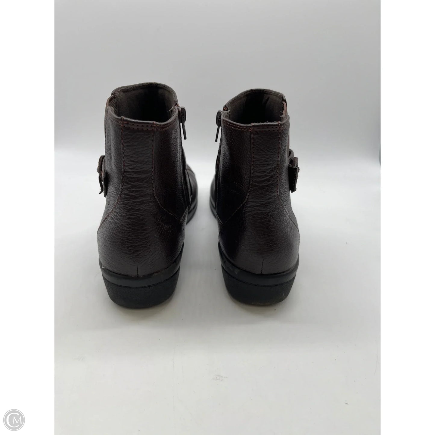 Boots Ankle Flats By Clarks In Brown, Size: 11