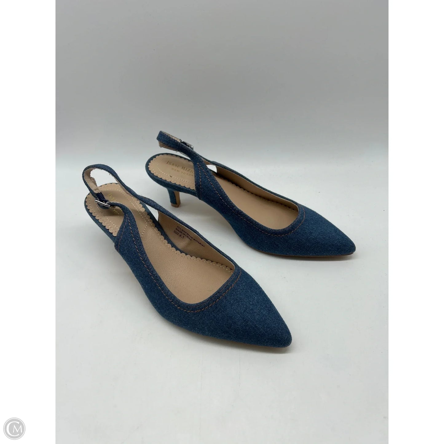 Shoes Heels Kitten By Isaac Mizrahi In Blue Denim, Size: 6.5