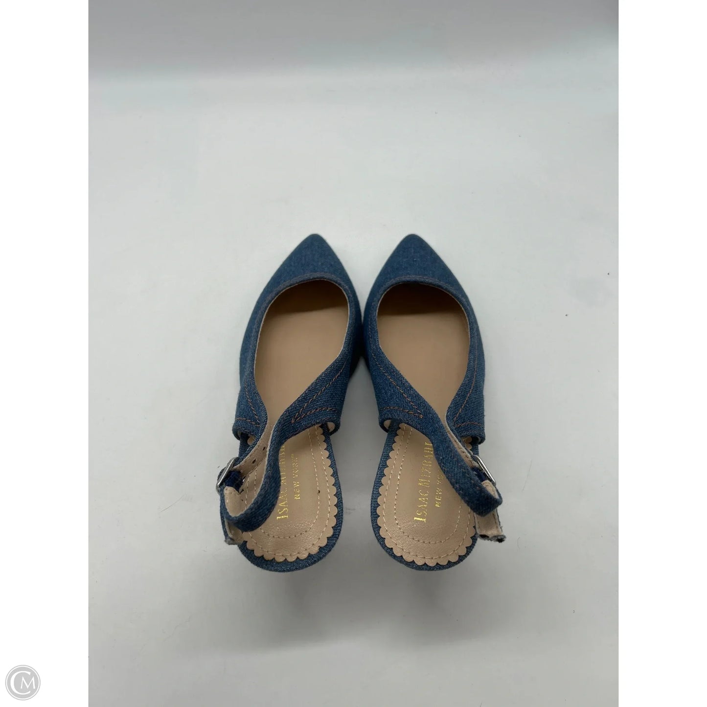 Shoes Heels Kitten By Isaac Mizrahi In Blue Denim, Size: 6.5