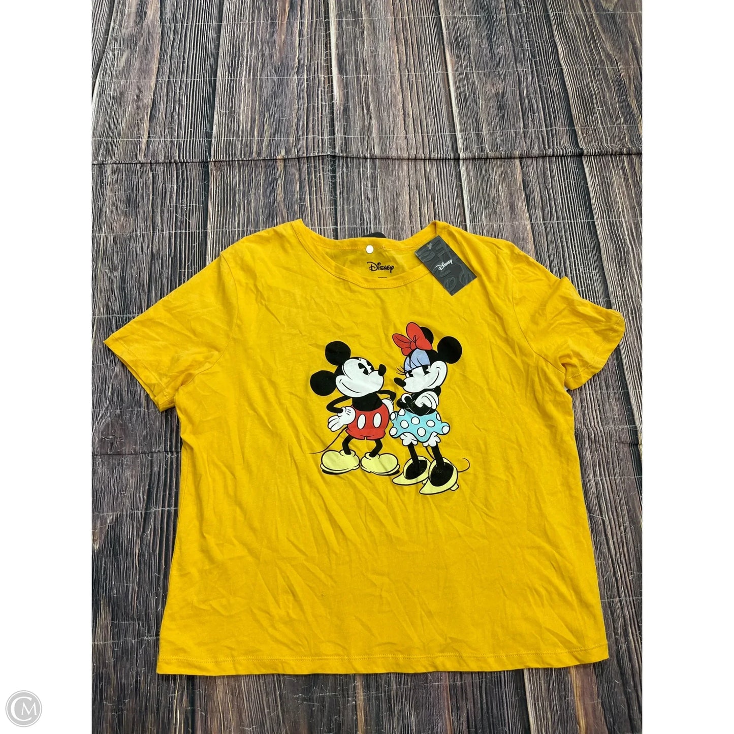 Top Short Sleeve By Disney In Yellow, Size: 2x