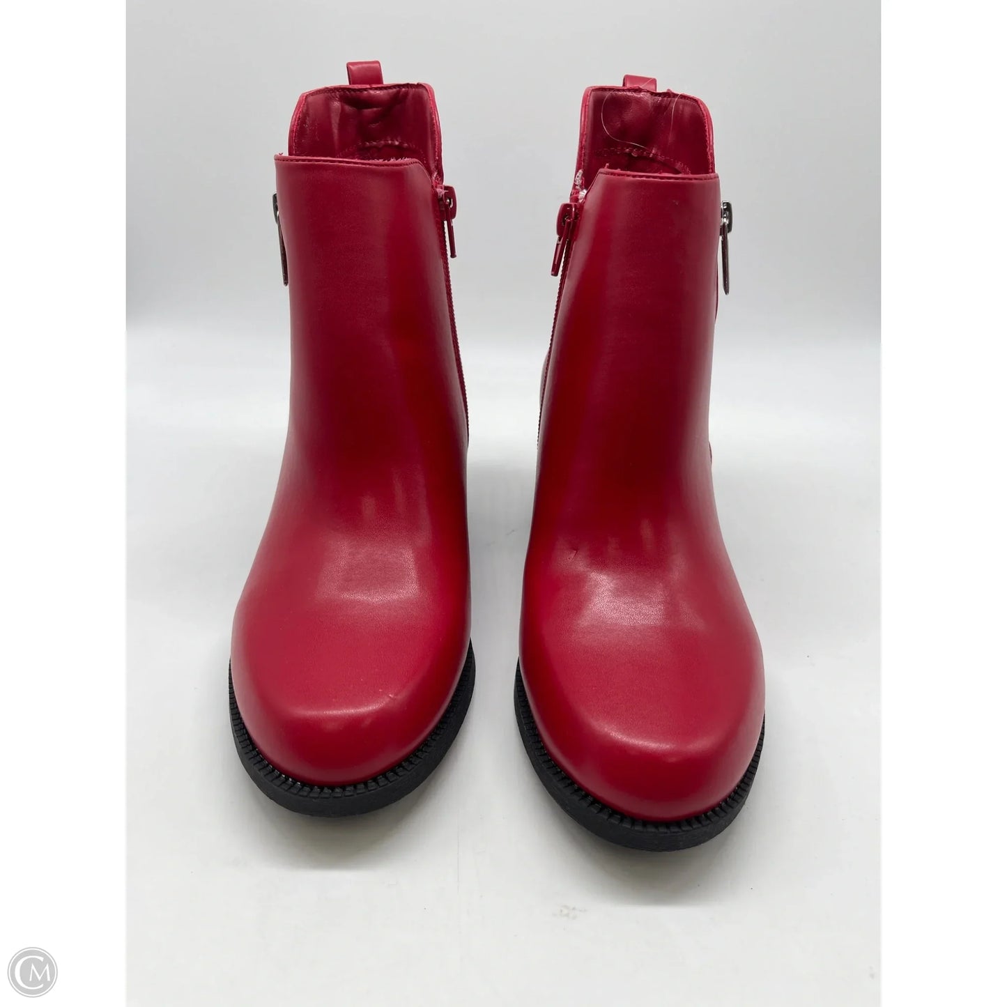 Boots Ankle Heels By Clothes Mentor In Red, Size: 8