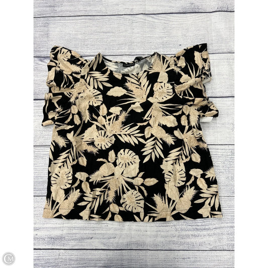 Top Short Sleeve By Rafaella In Black & Cream, Size: 1x