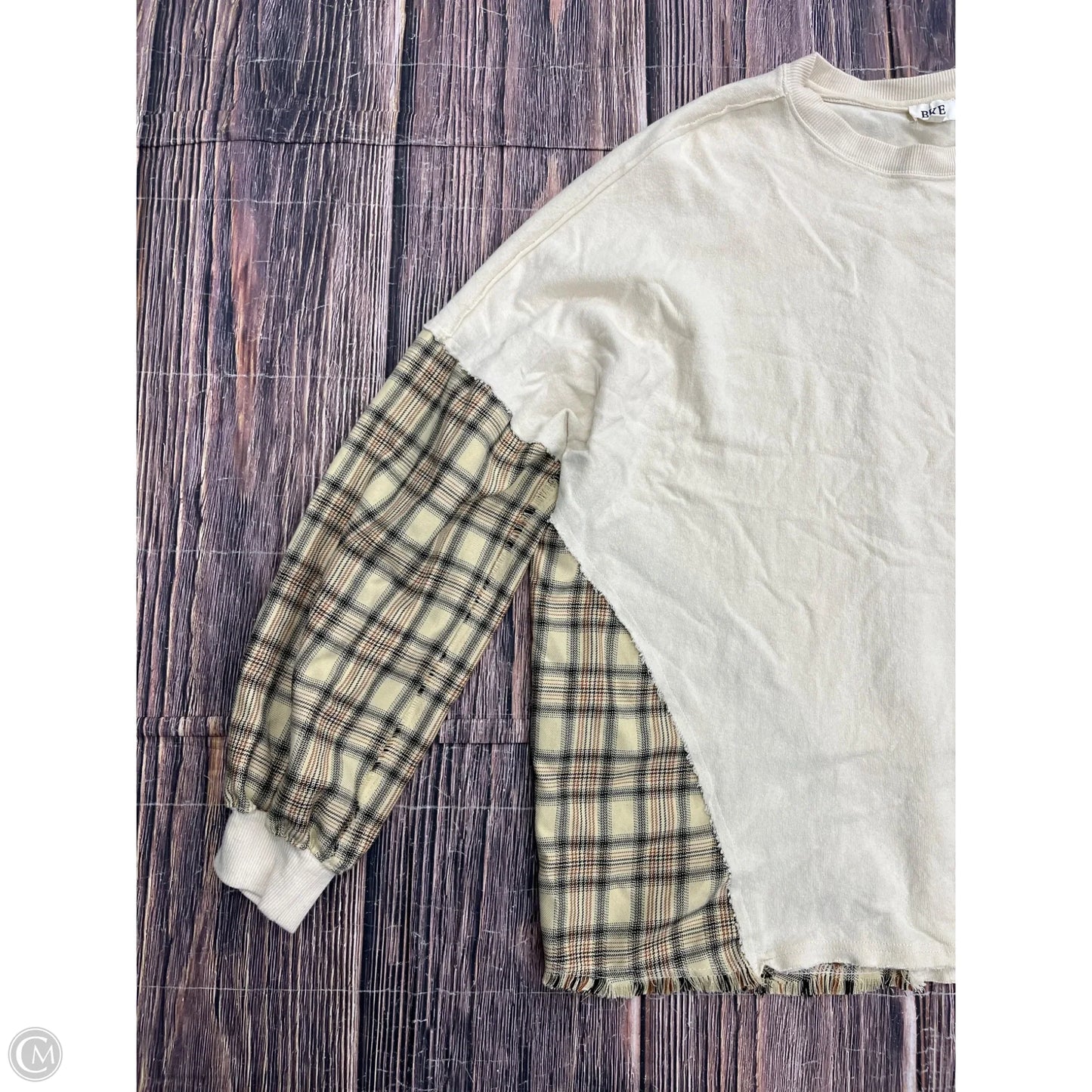 Top Long Sleeve By Bke In Tan, Size: L