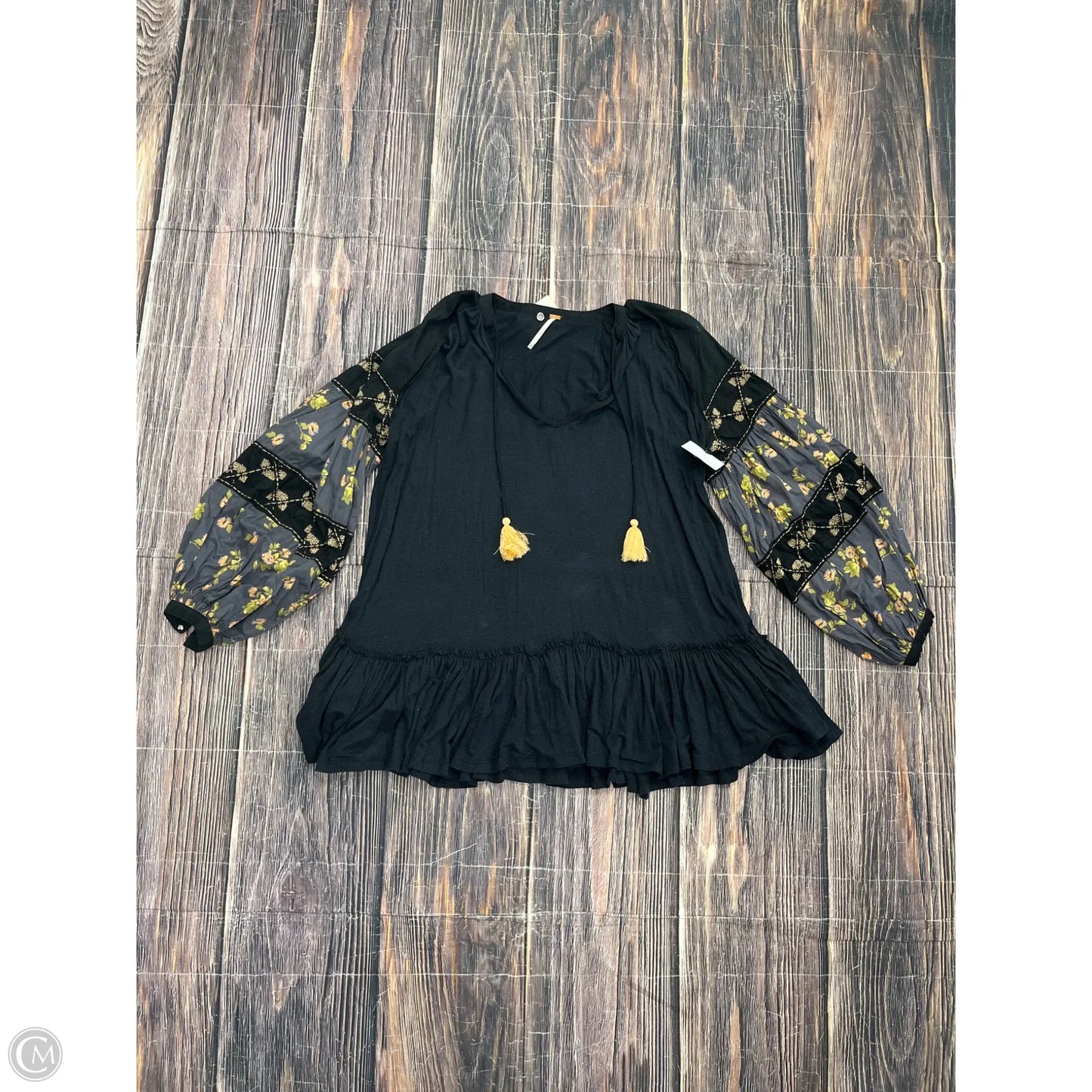 Tunic Long Sleeve By Free People In Black, Size: Xs