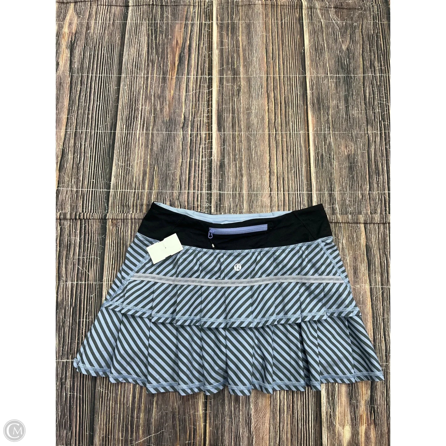 Athletic Skort By Lululemon In Striped Pattern, Size: 4