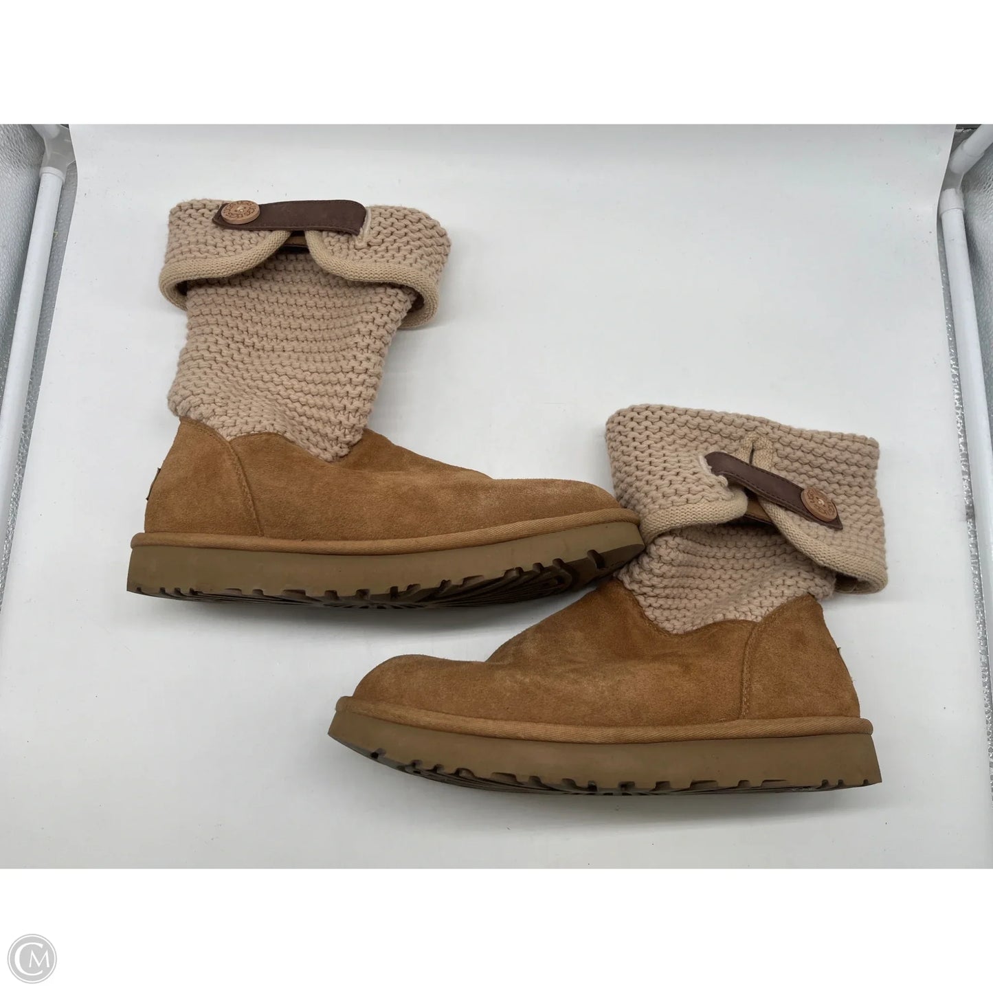 Boots Designer By Ugg In Brown, Size: 9