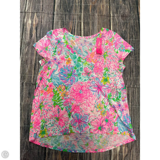 Top Short Sleeve Designer By Lilly Pulitzer In Pink, Size: 1x