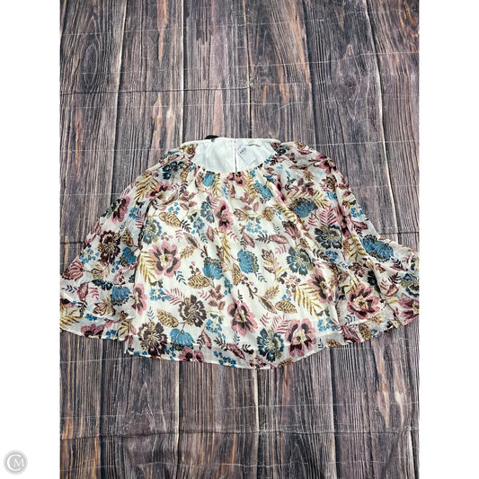 Top Long Sleeve By Loft In Floral Print, Size: M