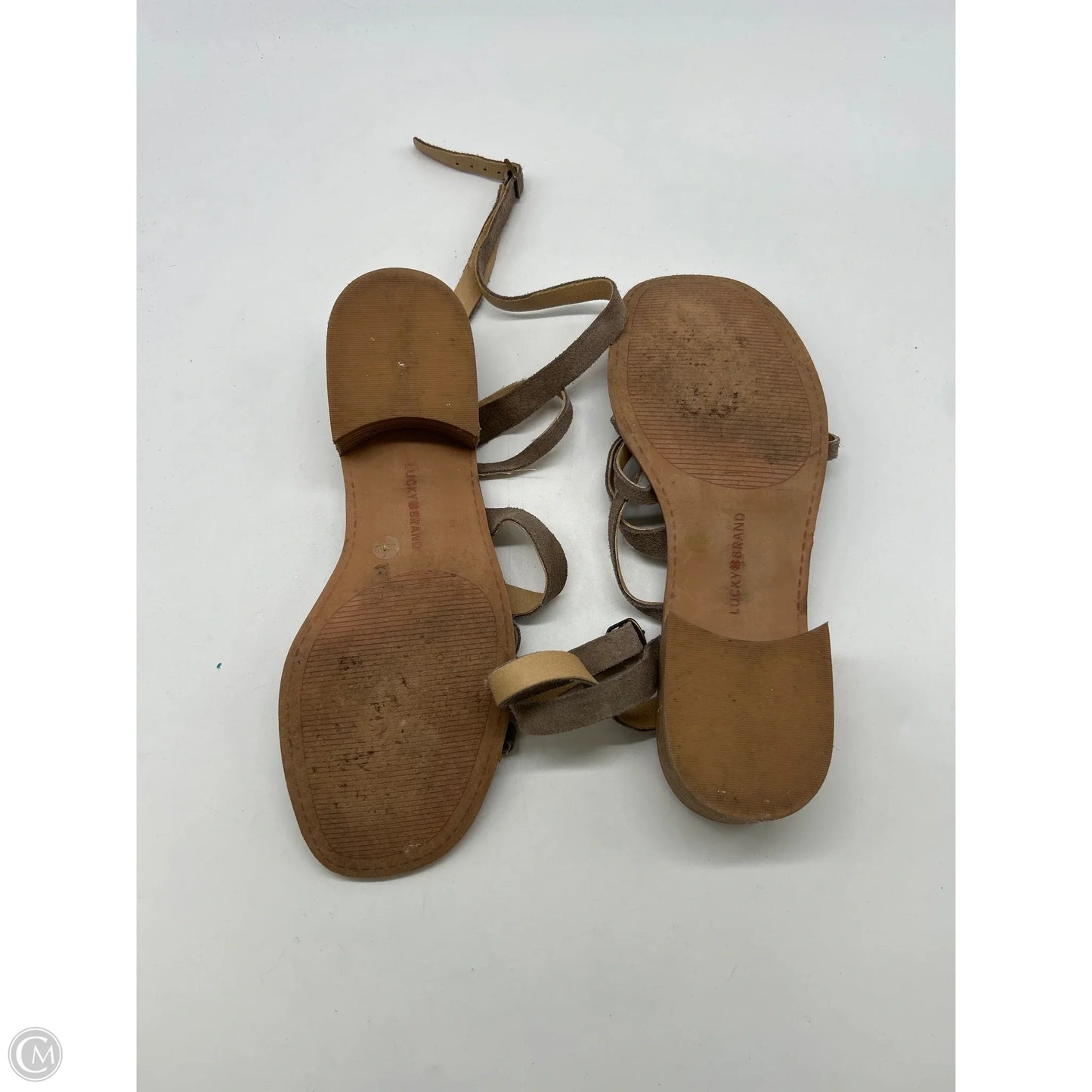 Sandals Heels Kitten By Lucky Brand In Brown, Size: 8.5