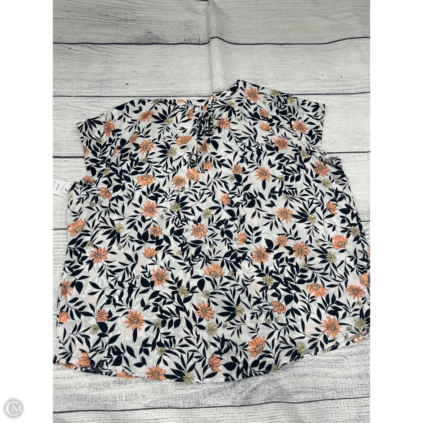 Top Short Sleeve By Liz Claiborne In White, Size: 2x