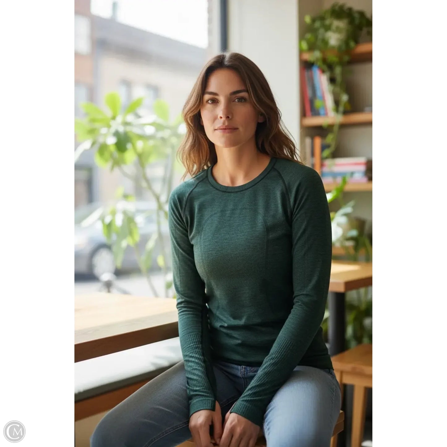 Athletic Top Long Sleeve Crewneck By Lululemon In Blue, Size: 4