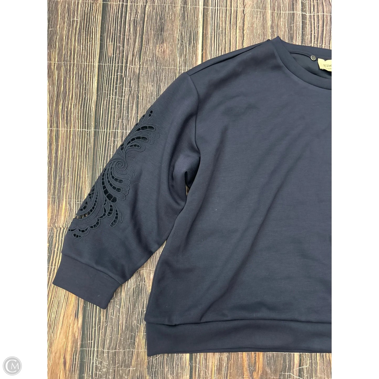 Top Long Sleeve By Elie Tahari In Navy, Size: 1x