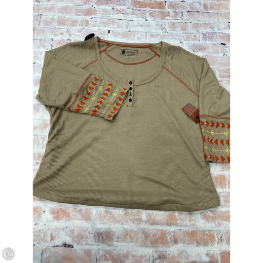 Top Long Sleeve By Clothes Mentor In Brown, Size: 2x