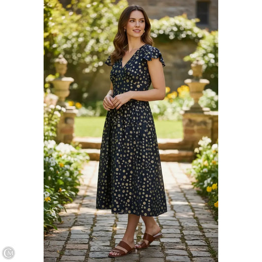 Dress Casual Maxi By Modcloth In Blue & Gold, Size: M