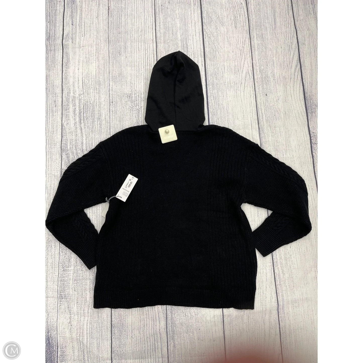 Sweatshirt Hoodie By Liz Claiborne In Black, Size: Xl