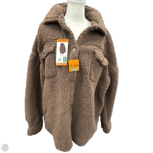Sweater Cardigan By 32 Degrees In Brown, Size: 1x