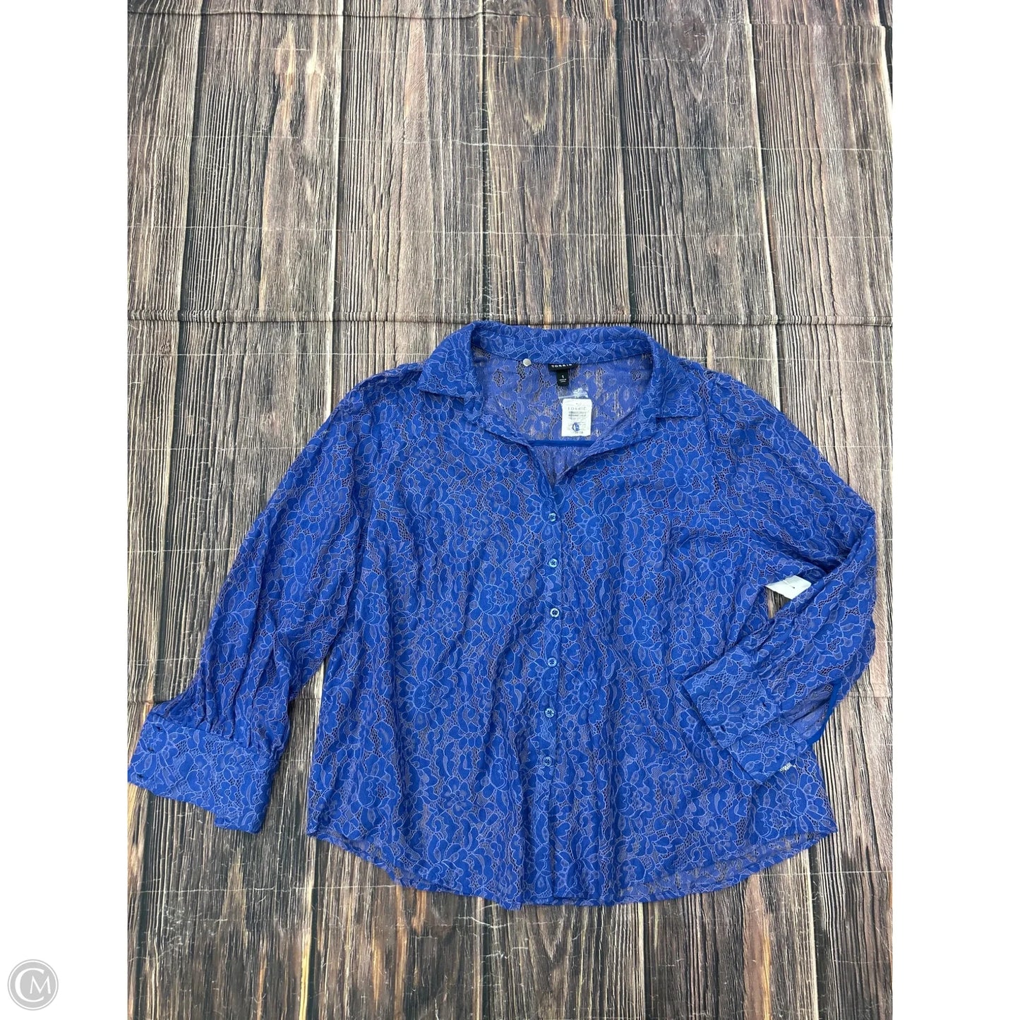 Top Long Sleeve By Torrid In Blue, Size: 1x