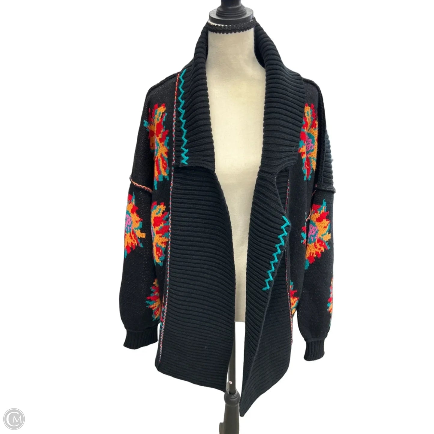 Sweater Cardigan By Pol In Black, Size: L
