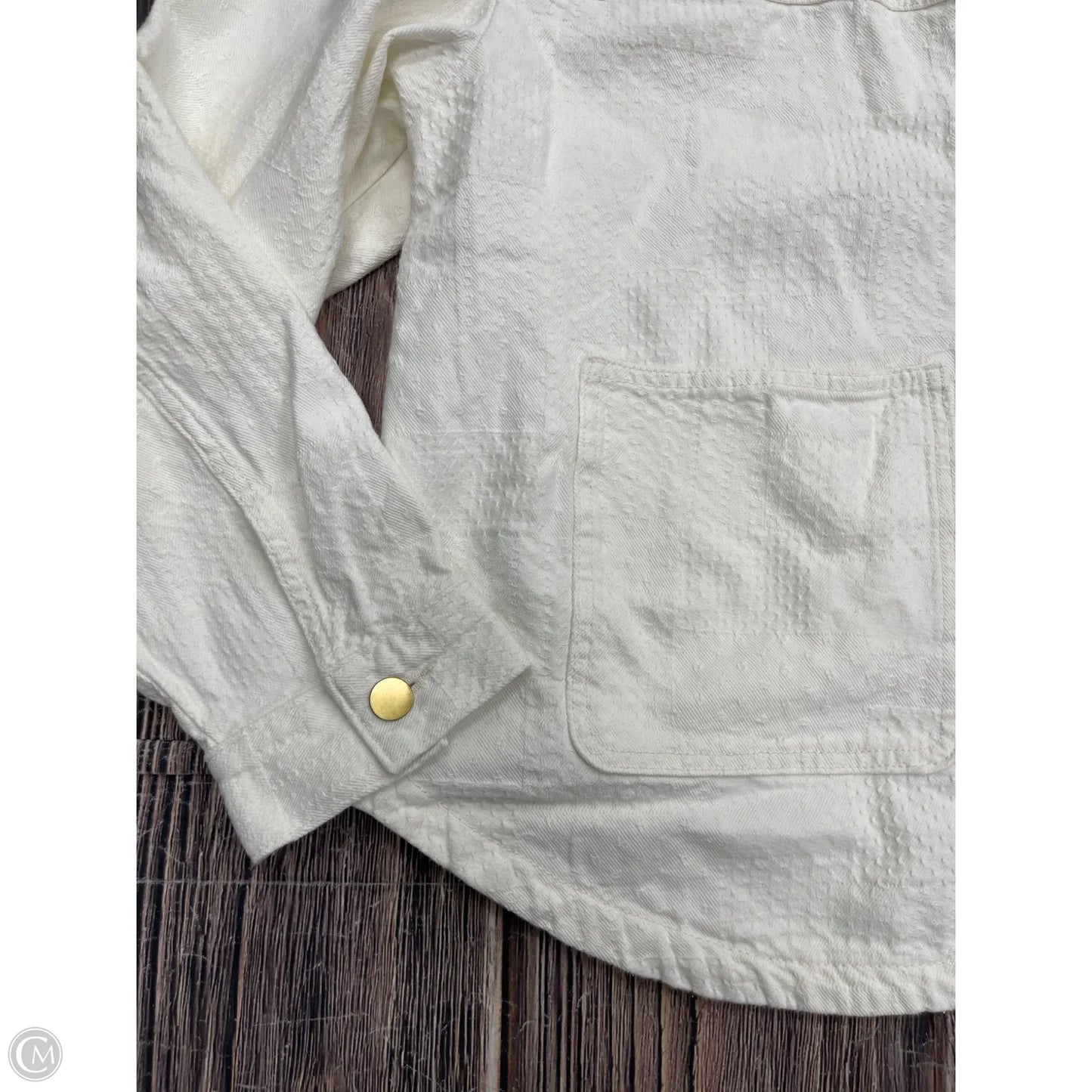 Jacket Denim By Divided In White, Size: Xl