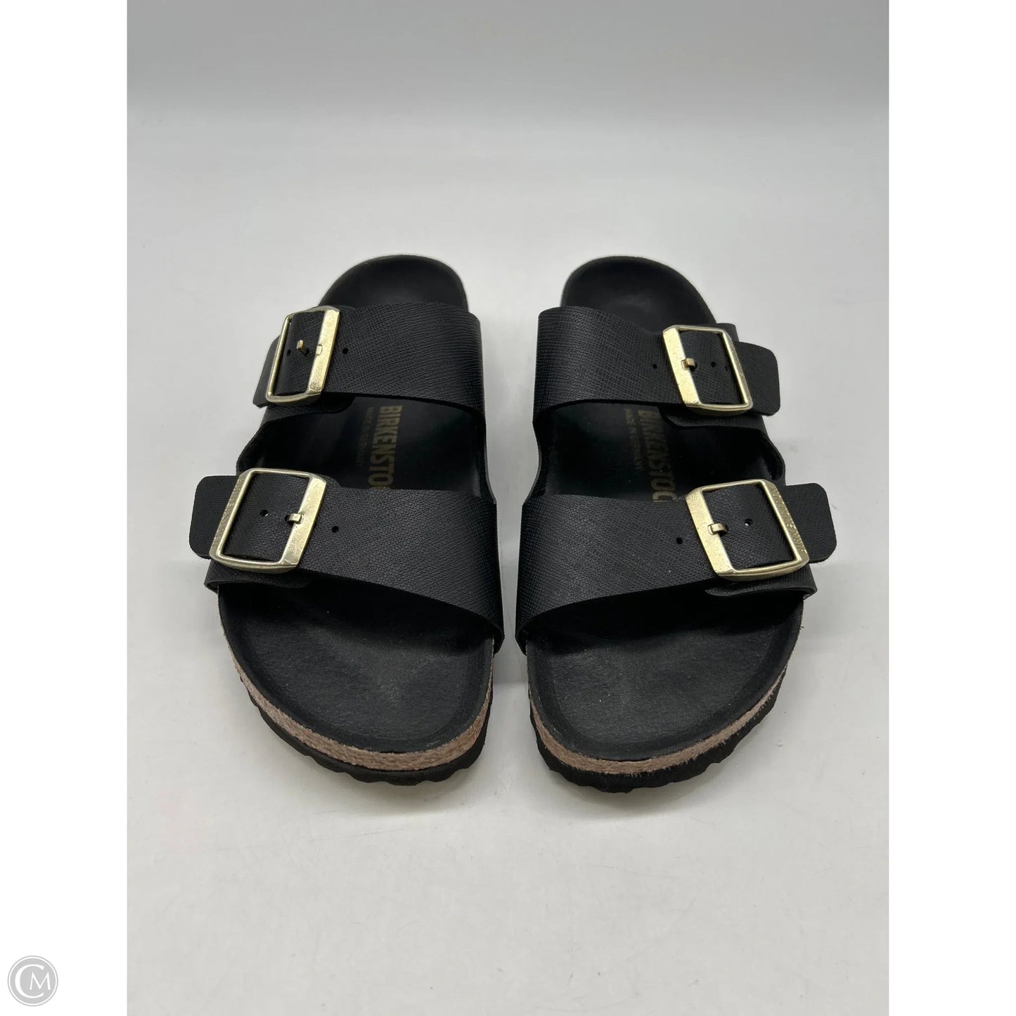 Sandals Flats By Birkenstock In Black, Size: 8