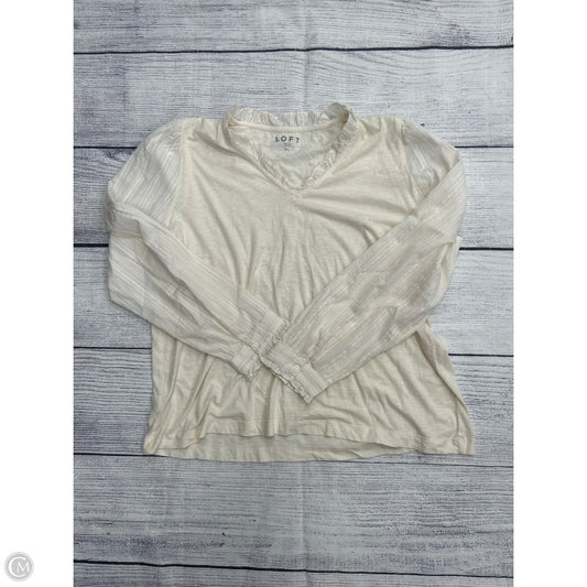 Top Long Sleeve By Loft In Cream, Size: Xl