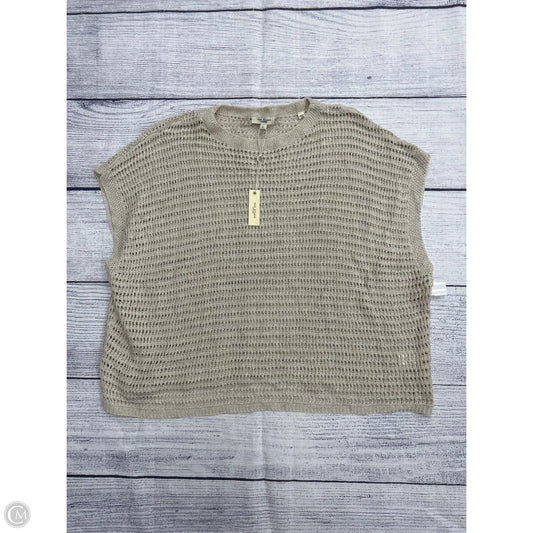Top Short Sleeve By Max Studio In Tan, Size: L