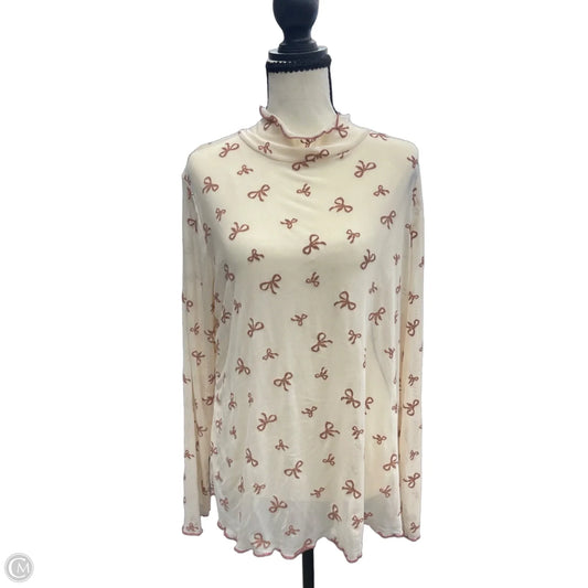 Top Long Sleeve By Jade By Jane In Brown & Cream, Size: 1x