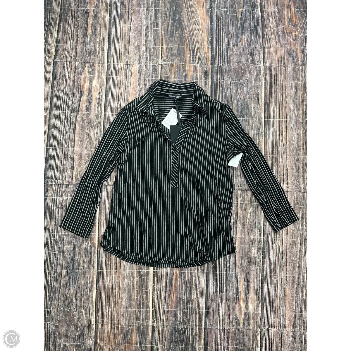 Top 3/4 Sleeve By Modern Works In Black, Size: S