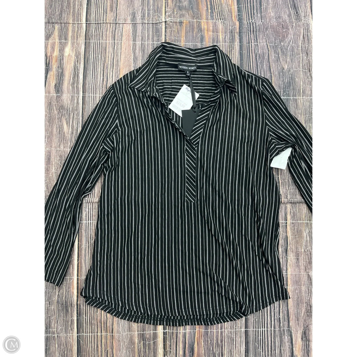 Top 3/4 Sleeve By Modern Works In Black, Size: S