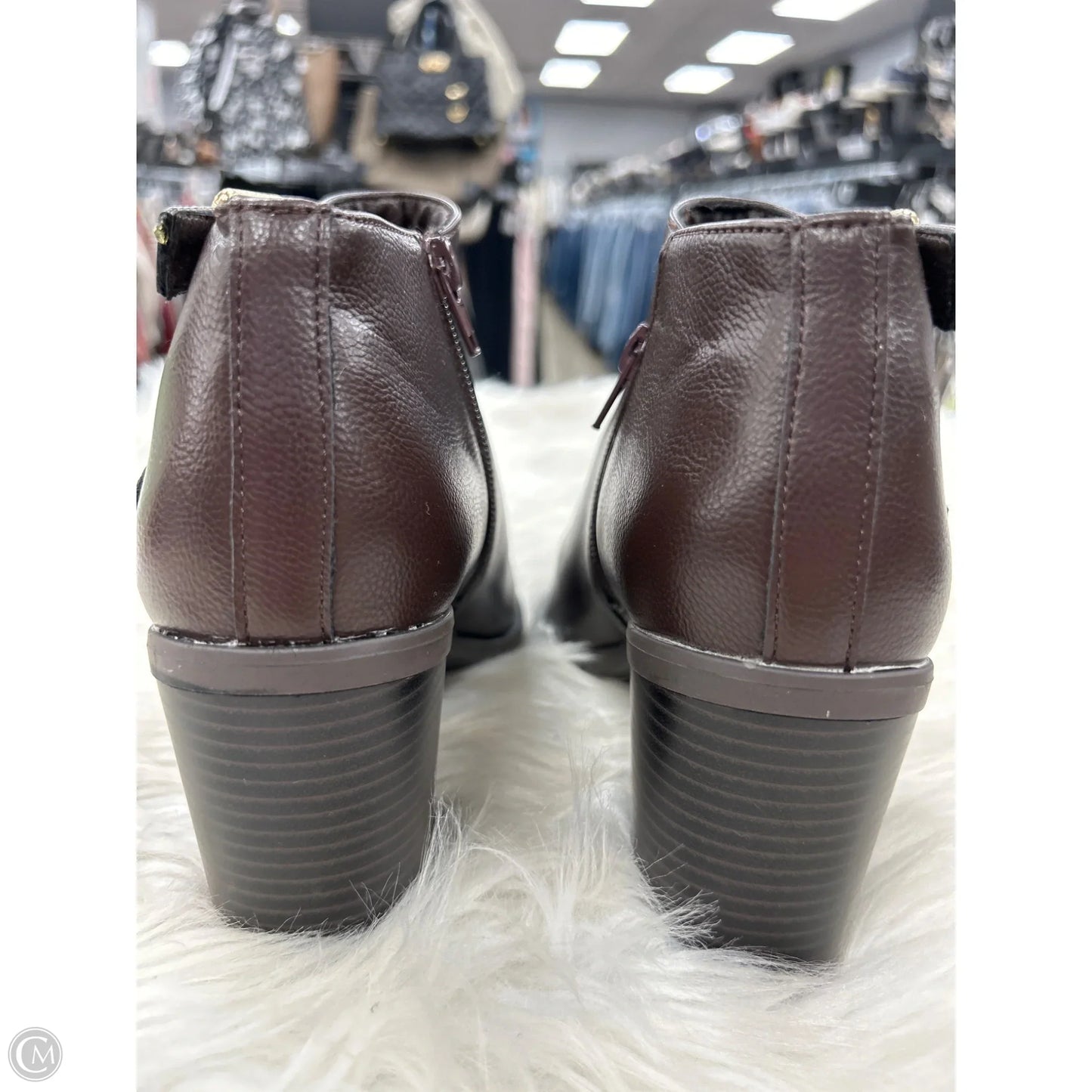 Boots Ankle Heels By Clothes Mentor In Brown, Size: 8